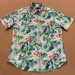 Ralph Lauren Men’s Slim Fit Cotton Floral Hawaiian Short Sleeve Button Down L